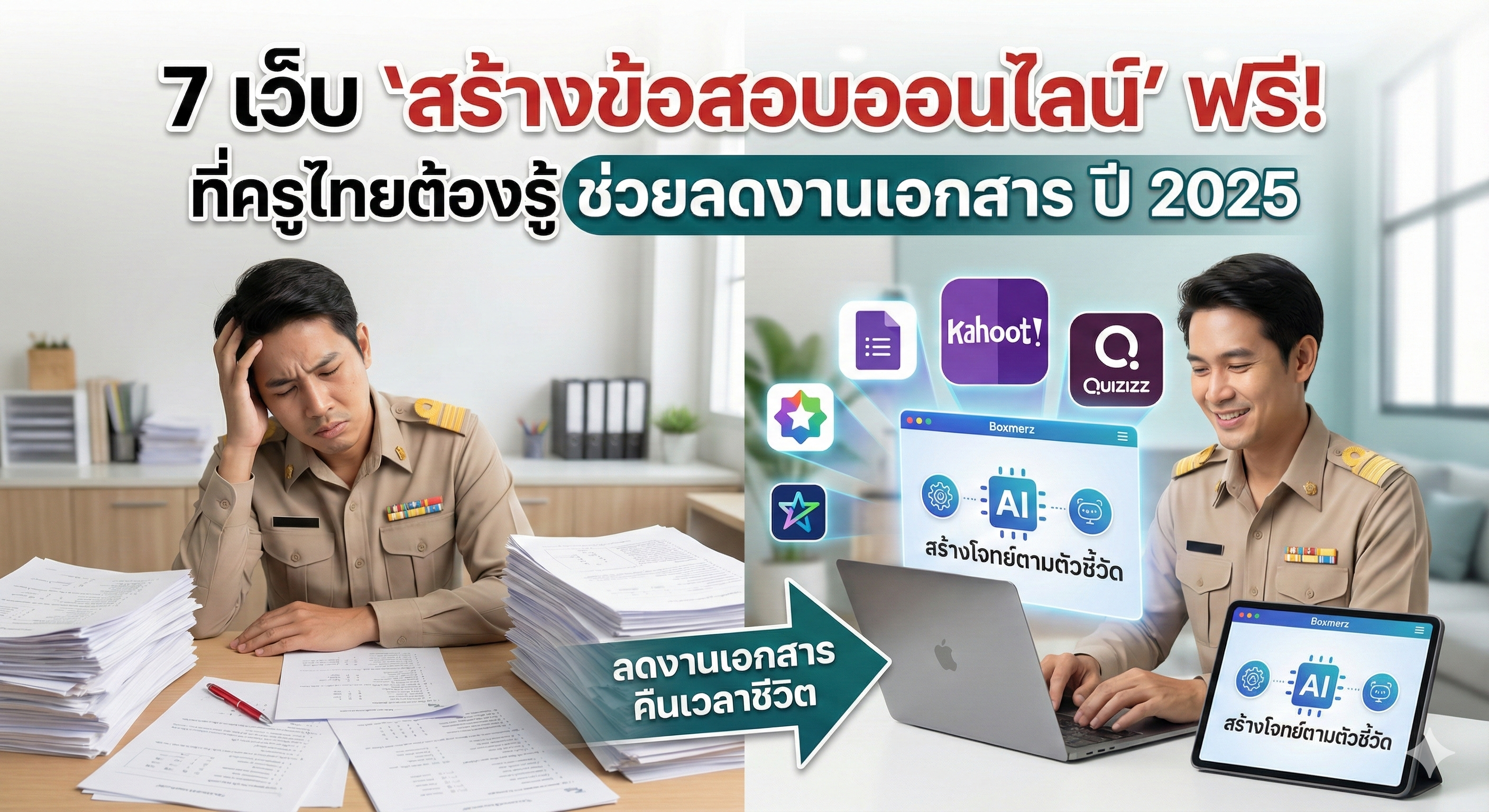 7 เว็บ "สร้างข้อสอบออนไลน์" ฟรี! ที่ครูไทยต้องรู้ ช่วยลดงานเอกสาร ปี 2026